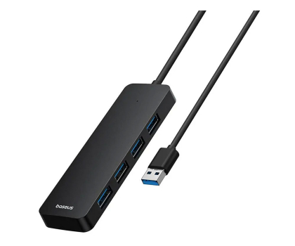 Hub USB Baseus UltraJoy Series Lite 4-Port 15cm (USB - 4x USB3.0, czarny)